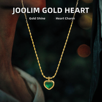 Collier avec pendentif en forme de cœur plaqué or 18 carats, chaîne à maillons en acier inoxydable, bijoux en zircon pour femmes, cadeau