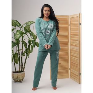 Ensemble de pyjama en molleton 100% coton pour femmes OEM, pull et pantalon brossés chauds, vente en gros 48-66 - Product Image 1