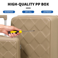 Nouvelle valise de voyage multifonctionnelle à grande capacité, en polyester léger et imperméable, avec 4 roues, au design simple et moderne, en matériau PP
