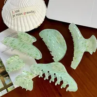 Pince à cheveux YJL motif serpent vert frais, collection printemps-été, pinces à cheveux en PVC, accessoires capillaires en gros pour femmes et filles