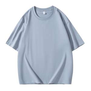 T-shirts en coton pour hommes, col rond, manches courtes, coupe oversize, épaules tombantes, personnalisables en gros - Product Image 3