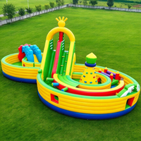 Parcours d'obstacles gonflable géant en PVC avec toboggan, château gonflable pour activités sportives, pour plusieurs joueurs, installation facile