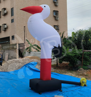 Poupée gonflable en forme d'oiseau avec éclairage LED personnalisé, costume de grue gonflable imprimé pour défilé, soirée, spectacle pour adultes