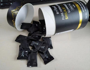 Maßgeschneiderte Pappröhrenverpackung für Nahrungsergänzungsmittel, 30/60 Shilajit-Gummibärchen, Runde Papierverpackungsboxen - Product Image 2