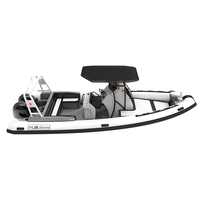 Bateau pneumatique de luxe de 25 pieds à double coque en aluminium en V profond DLRIB760 PVC/Hypalon pour la famille