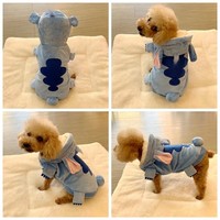 Costume de transformation pour chien et chat en velours bleu cristal, vêtements d'hiver en coton pour animaux de compagnie, fabriqué en Chine