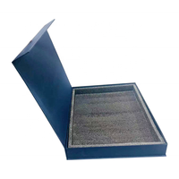 Boîte à bijoux magnétique en carton de luxe avec mousse noire, emballage de bijoux personnalisé, boucle d'oreille, collier, Bracelet