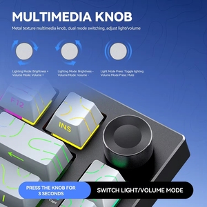 Tastiera da Gaming DARK ALIEN <span class=keywords><strong>K75</strong></span> PRO 4000mAh Resistente con Layout a 75 Tasti, Tre Modalità Meccaniche e Pulsante Rotante Multimediale - Product Image 4