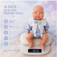 Poupée Reborn en Silicone Solide de 18 Pouces, Peinte à la Main, Réaliste, Entièrement Lavable, Collection d'Art Haut de Gamme, Poupée Nouveau-né Réaliste