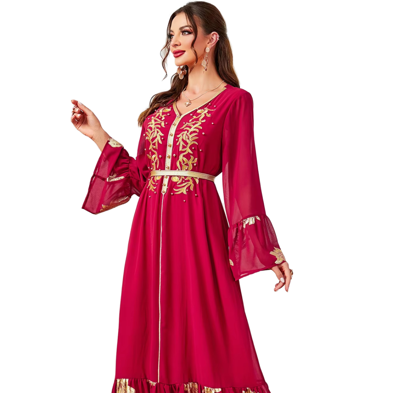 Iraq Dress Elegant Muslim Abaya Embroidery Clothing