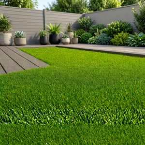 Gazon artificiel en polypropylène, tapis de gazon vert, durable, imperméable, facile à installer, décoration murale pour jardin et cour - Product Image 2