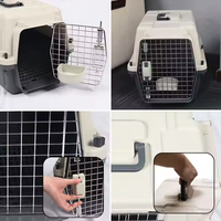 Cage et transporteur pour animaux de compagnie en fer et plastique de haute qualité avec porte en fil métallique, boîte approuvée par les compagnies aériennes pour chiens, chats et voyages