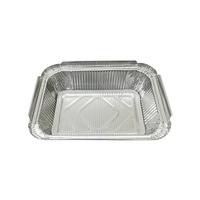Plaque de cuisson rectangulaire jetable en aluminium de 2250 ml avec couvercle, qualité alimentaire, robuste, compatible four, pour la cuisson