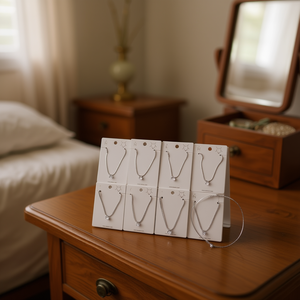 Collier en acier inoxydable avec pendentif diamant, chaîne, bijoux de mode, ensemble de 12 pièces - Product Image 3