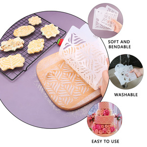 Plantilla de Encaje Damasco de Plástico para Decoración de Pasteles, Cupcakes y Repostería, Herramienta de Repostería Ecológica para Manualidades, Flores y Bodas - Product Image 5
