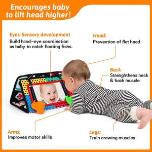 Espejo para Bebés con Mordedor, Juguetes de Espejo para Bebés, Juguetes Sensoriales Montessori, Libro de Tela Interactivo, Juguetes de Espejo para Recién Nacidos - Product Image 3