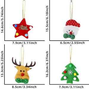 Nueva alta calidad dibujos animados felpa Santa Claus estrella árbol de Navidad decoración pequeño colgante Reno muñeco de nieve ornamento - Product Image 4