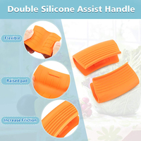 Support de poignée en silicone antidérapant avec poignée en caoutchouc résistant à la chaleur pour casseroles et poêles Pièces d'ustensiles de cuisine