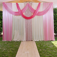 Tissu Polyester nacré fête scène mur décor toile de fond rideau mariage toile de fond rideaux