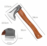 Hacha de combate artesanal DIY estilo Gongthai para exteriores, decorativa, con espejo, pequeña, genial, para mesa de juego, de madera afilada