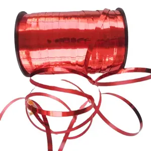 Üretici metalik kırmızı curling şerit biriktirme plastik curling biriktirme şerit