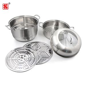 Cocina de inducción <span class=keywords><strong>doble</strong></span> con vaporizador de acero inoxidable, utensilios de cocina, utensilios de cocina, ollas de sopa, anillos de moda <span class=keywords><strong>para</strong></span> cocinar con estilo - Product Image 2