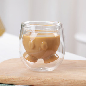 4 pezzi tazze da caffè carino, <span class=keywords><strong>orso</strong></span> anatra gatto <span class=keywords><strong>tazza</strong></span> da tè doppia parete <span class=keywords><strong>tazza</strong></span> di vetro latte <span class=keywords><strong>tazza</strong></span> per ufficio e compleanno personale - Product Image 3