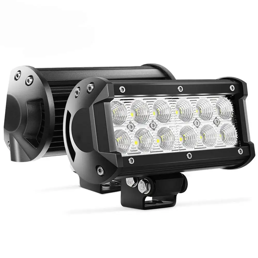 Barra de luz LED de doble fila, 36W, 7 pulgadas, para barco, furgoneta, venta al por mayor