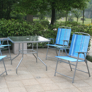 Leisure Modern Metal Portable Outdoor Dining Set With 4 Chairs for Parks Courtyards <b>Balconies</b> & Villas - Product Image 2