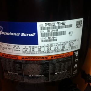 คอมเพรสเซอร์ทำความเย็น HYZL รุ่น ZP725KCE-FED-522 สำหรับเครื่องปรับอากาศและอุปกรณ์ห้องเย็น - Product Image 3