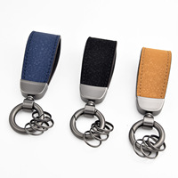 Porte-clés élégant en cuir avec fermoir métallique, porte-clés multicolore pour voiture, logo personnalisé pris en charge pour les entreprises et l'usage quotidien
