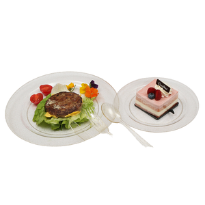 Assiettes à dîner en céramique à bord argenté blanc avec design pour enfants vaisselle en os de chine ensemble de vaisselle de service mariage noël - Product Image 3