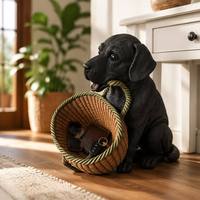Statue de chat réaliste en résine avec lanterne solaire, ensemble de trois pièces d'outils de jardin en pot, faits à la main, pour usage intérieur/extérieur