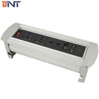 BNT-Mesa de oficina de aleación de aluminio pulido, toma de sobremesa Manual, abatible hacia arriba, 5V, 2.1A, CE, ROHS, IP44