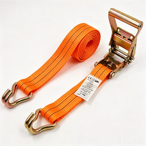 <span class=keywords><strong>Sangle</strong></span> <span class=keywords><strong>à</strong></span> <span class=keywords><strong>cliquet</strong></span> VINEET avec logo personnalisé, 50 mm, 6000 kg, 15 m, double crochet en J, <span class=keywords><strong>sangle</strong></span> orange, ceinture de tension industrielle pour le transport de marchandises - Product Image 3