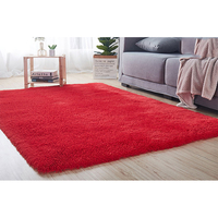 Tapis à poils longs en velours, accessoire chinois pour salon, Shaggy, noir, nouvelle collection