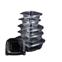 Conteneur alimentaire à clapet personnalisable en PET transparent de 32 oz, de qualité alimentaire, pour salades, herbes, sushis, sucre