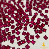 1.3 mm-1.7 MM merah Ruby grosir 5A persegi potongan Putri, merah darah gelap Ruby, harga dengan batu safir.