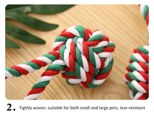 Toptan toplu noel köpek oyuncaklar Bite dayanıklı % noel hediyesi pamuk halat köpek çiğneme oyuncakları - Product Image 6