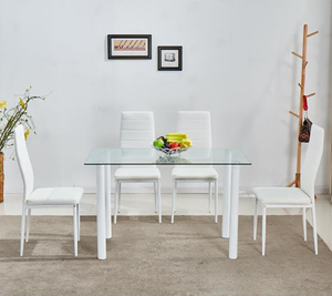 Set di tavoli da pranzo impilabili esterni moderni rettangolari di lusso a 4 <span class=keywords><strong>sedie</strong></span> - Product Image 3