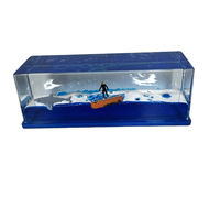 Bouteille flottante en résine acrylique bleue, design requin, bateau de croisière, jouet, cadeau d'anniversaire, ne coule jamais, décoration de voiture, prix d'usine