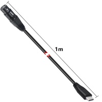 Câble de microphone double canal USB Type-C vers XLR mâle/femelle avec gaine en PVC et blindage tressé 1m