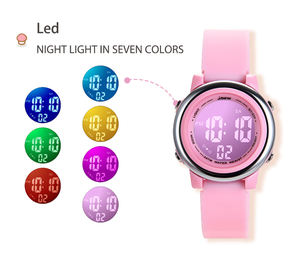 Reloj de Pulsera Digital Rosa Resistente al Agua 3ATM para Niñas, con Pantalla de Tiempo con <span class=keywords><strong>Flash</strong></span> Colorido, Reloj Deportivo Infantil con Función de Alarma - Product Image 4