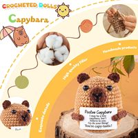 Poupée en peluche Capybara au Crochet positif pour le soutien émotionnel carte de message animale PP coton remplissage décor de bureau cadeau pour les femmes adultes