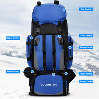 Sac à dos antivol étanche 90L avec fermeture à boucle, sac de rangement extérieur pour l'alpinisme, le camping et la randonnée
