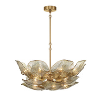 Lustre moderne élégant en verre artisanal avec cadre en laiton, LED réglable, pour la maison, l'hôtel, la villa, le salon
