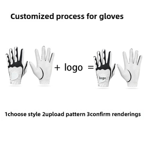 Gants de golf en cuir d'agneau respirants, antidérapants, personnalisables pour hommes et femmes, noir et blanc - Product Image 4