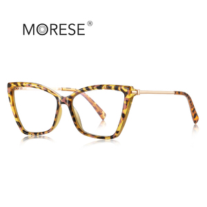 แว่นตาผู้หญิง MORESE 2234 TR90 ทรงเรียบง่าย กรอบทรงผีเสื้อ สีแดง ตัดแสงสีฟ้า ลายสัตว์ ดีไซน์ทรงสี่เหลี่ยมเต็มกรอบ - Product Image 4