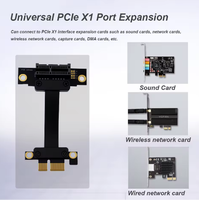 Câble d'extension GPU PCIe 4.0 x1 haute vitesse 16 Gbit/s, cordon de rehaussement à angle droit inversé à 90 degrés, blindé, flexible FPC, pour carte réseau ITX