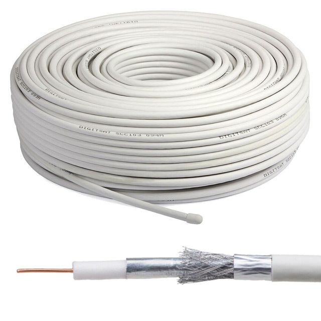 RG6 Coaxial Cable Factory Price 75ohm Aluminium Foil Bare Copper Coaxial Cable for Satellite 100 M Rg6.rg11 4k Coaxial Cable FPE